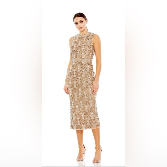 Mac Duggal #93764 Vintage Cooper Embellished sleeveless Cocktail Dress Sz 12 NWT - Picture 1 of 15